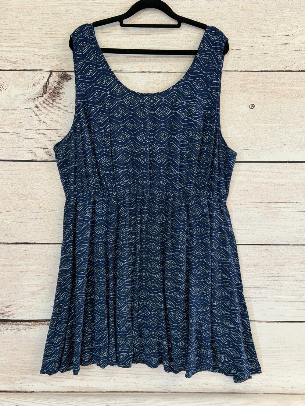 Torrid Navy Printed Sleeveless Scoop-Neck Mini Dress